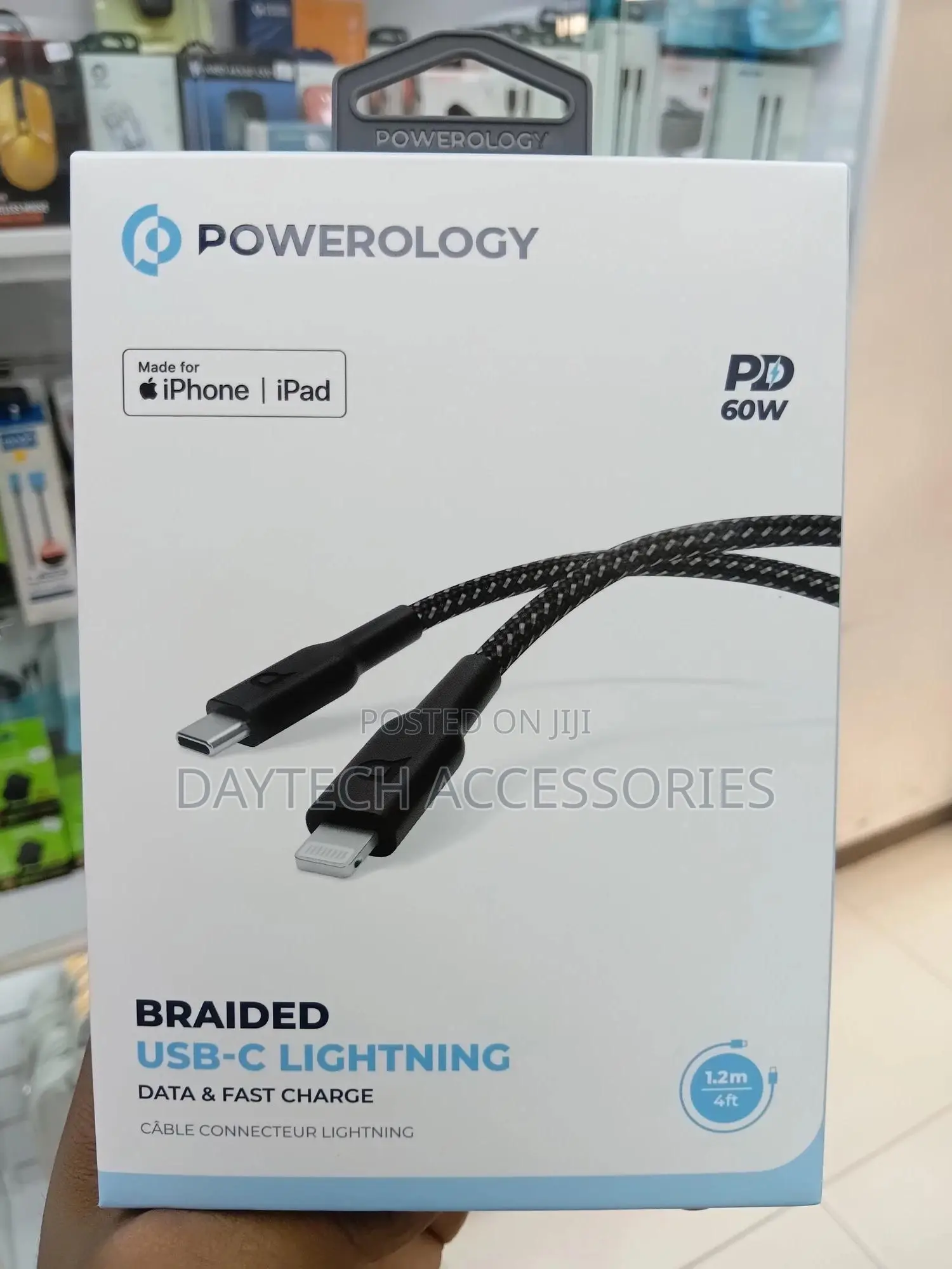 Powerology Braided Usb-C to Lightning Cable 1.2m