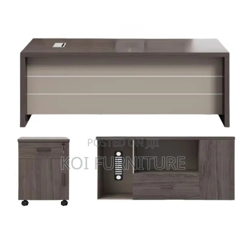 Office Desk; 1.8m Executive L Shaped Intergrated Executive Desk