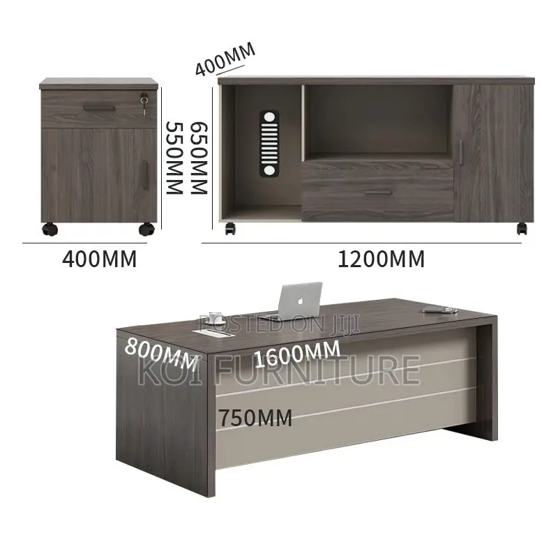 Office Desk; 1.8m Executive L Shaped Intergrated Executive Desk
