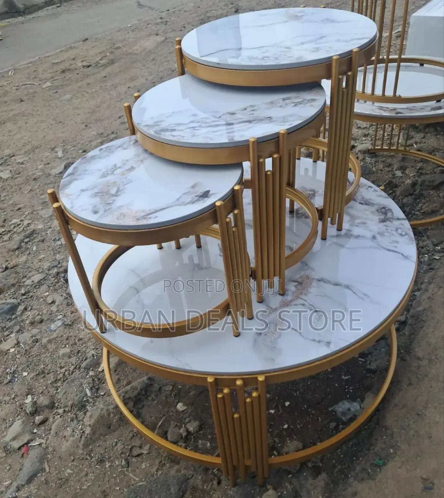 4 in 1 Executive Pure Marble Table 4 in 1 Black and White