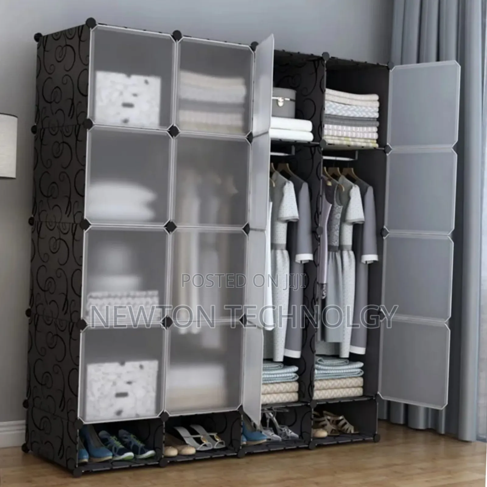 Portable 4- Column Plastic Wardrobes