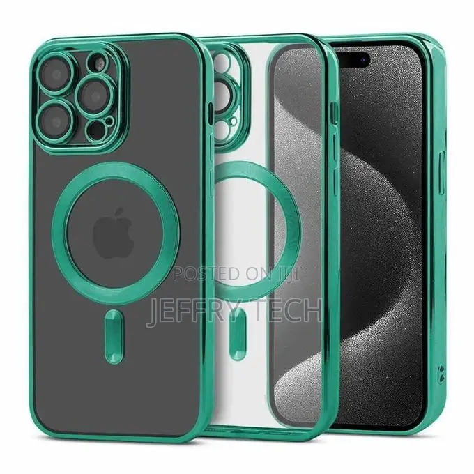 Magsafe Case With Camera Lens Protector for iPhone 16 Pro Max - Green