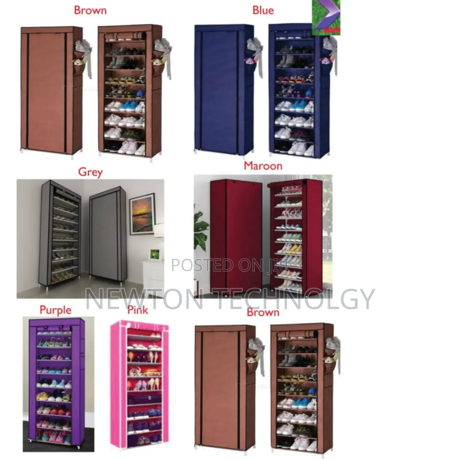 10 Layers Free Standing Shoe Rack Organizer With Cover