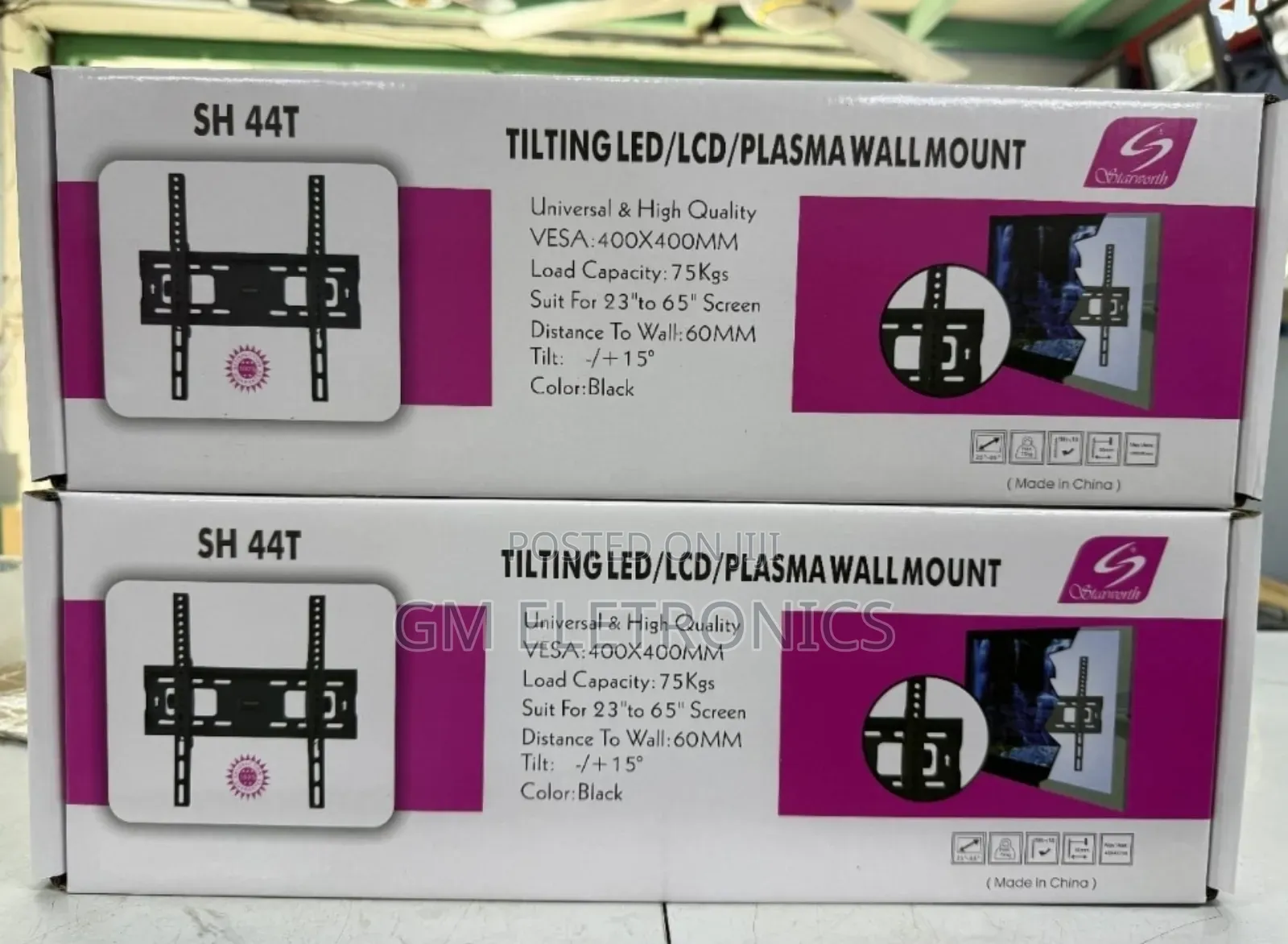 Original Tilting Tv( 23"-65")Wall Mount for Led, Lcd,3d Plasma Tvs.