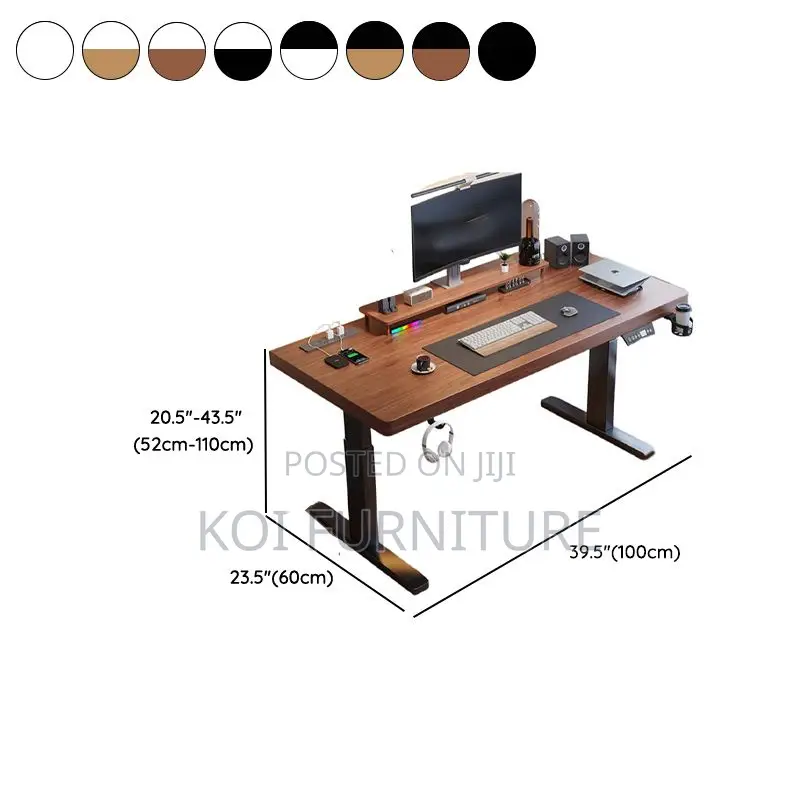 Office Table; 1200mm Minimalist Height Adjustable Gaming Computer Desk