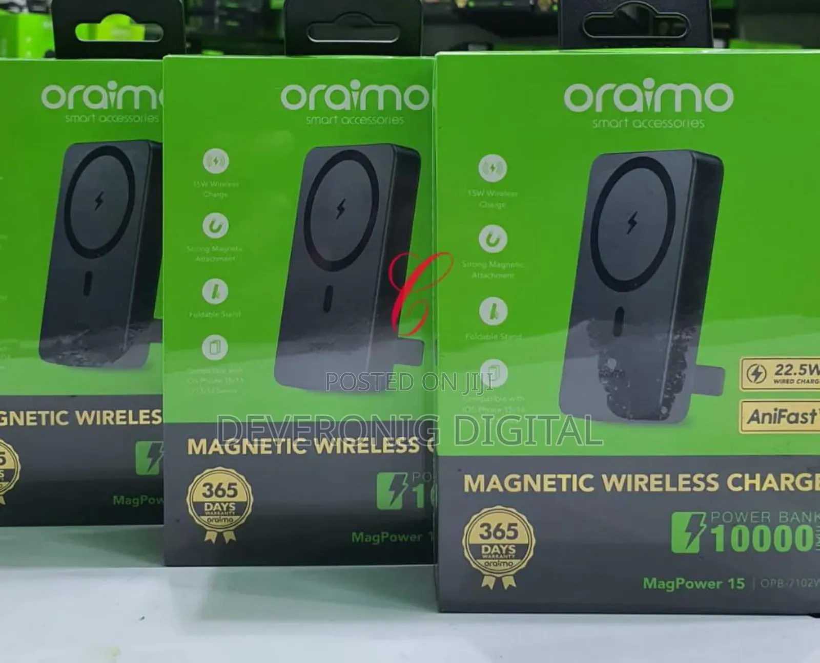 Oraimo 15 Opb-7102w 10000mah Magnetic Wireless and Wired Power Bank