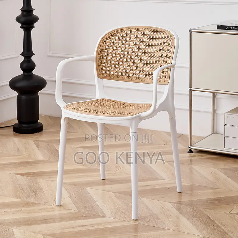 Outdoor Chair;Plastic Rattan Wicker Outdoor Dining Chair With Armrests