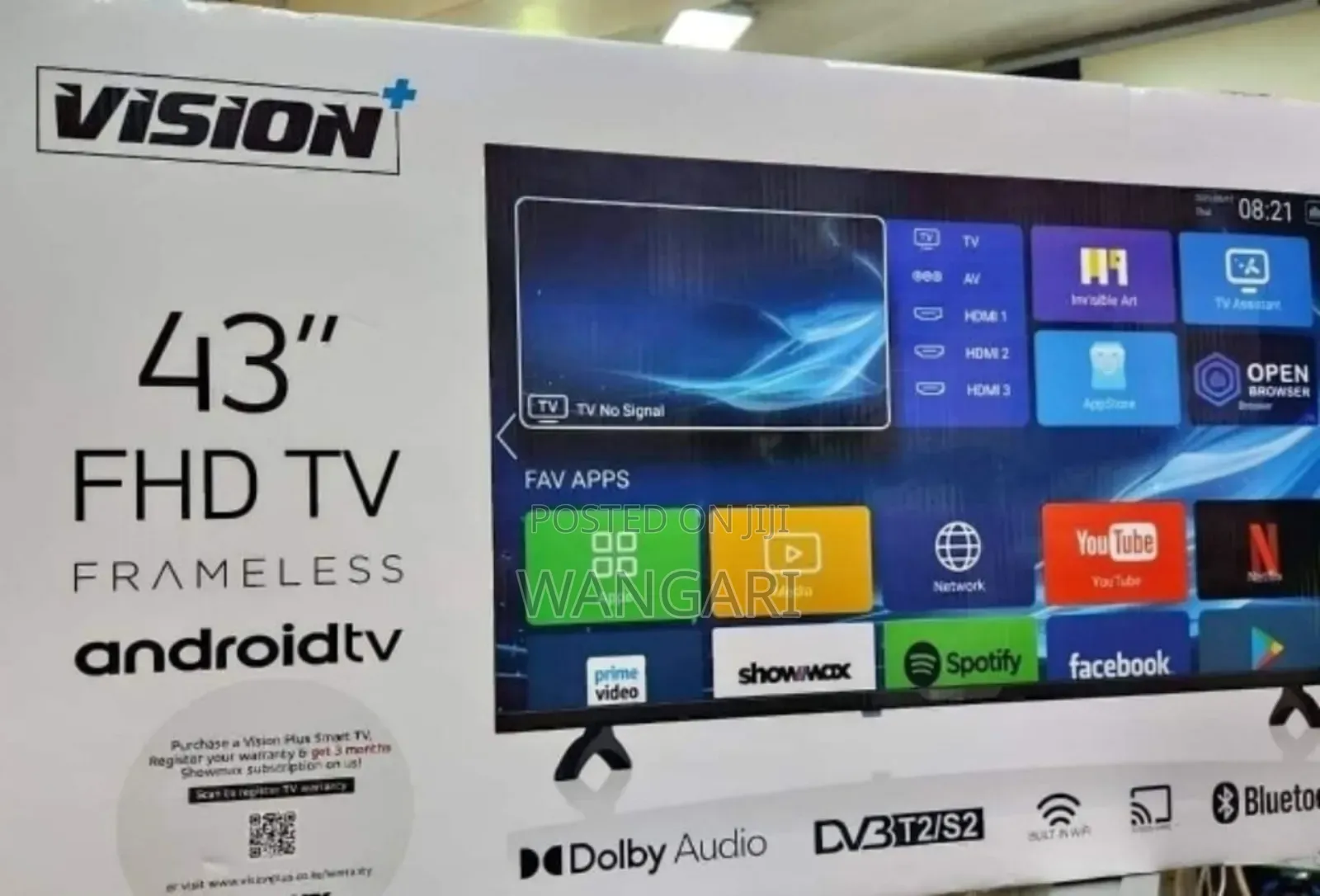 Frameless, Vision Plus 43 Inch FHD Android Tv