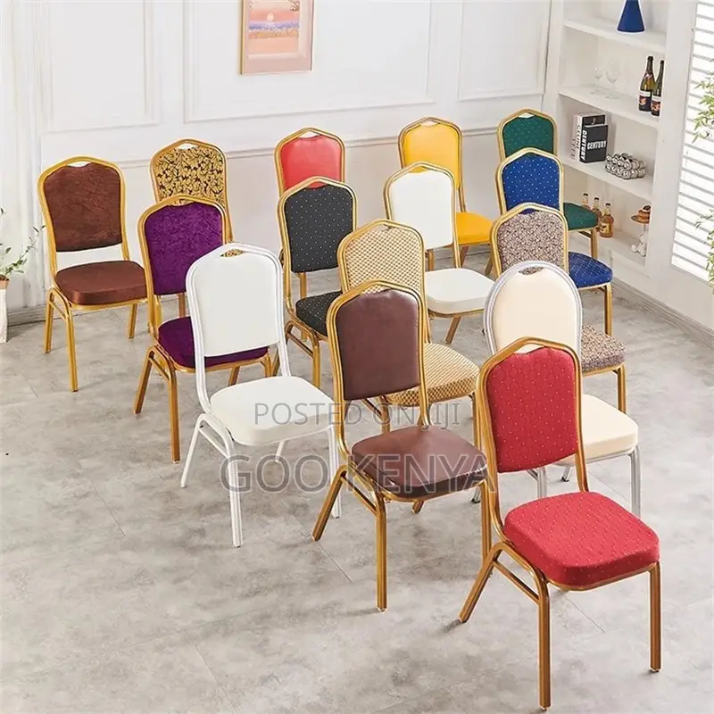 Home Chair; Modern Gold Frame Fabric Event Chair For Wedding Venues