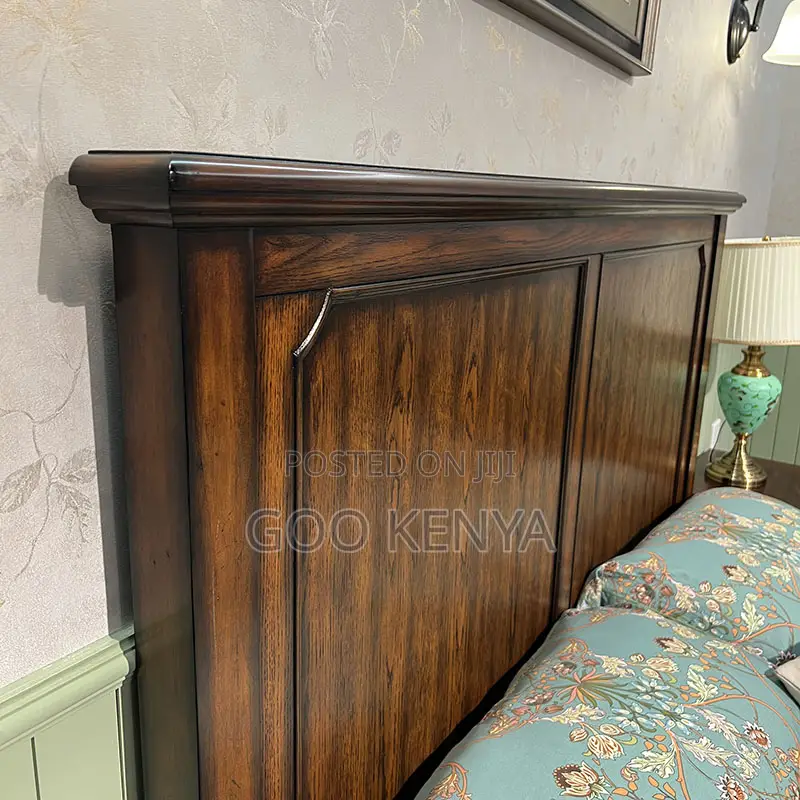 Bedroom Furniture; Premium Solid Wood Mahogany King Bedroom Bed