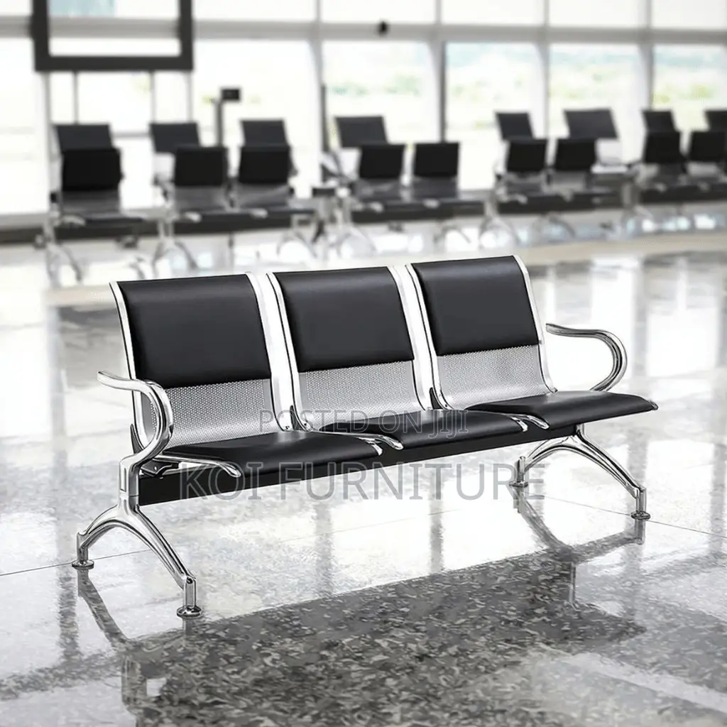 Office Benches; Black Three Seaters Reception Bench