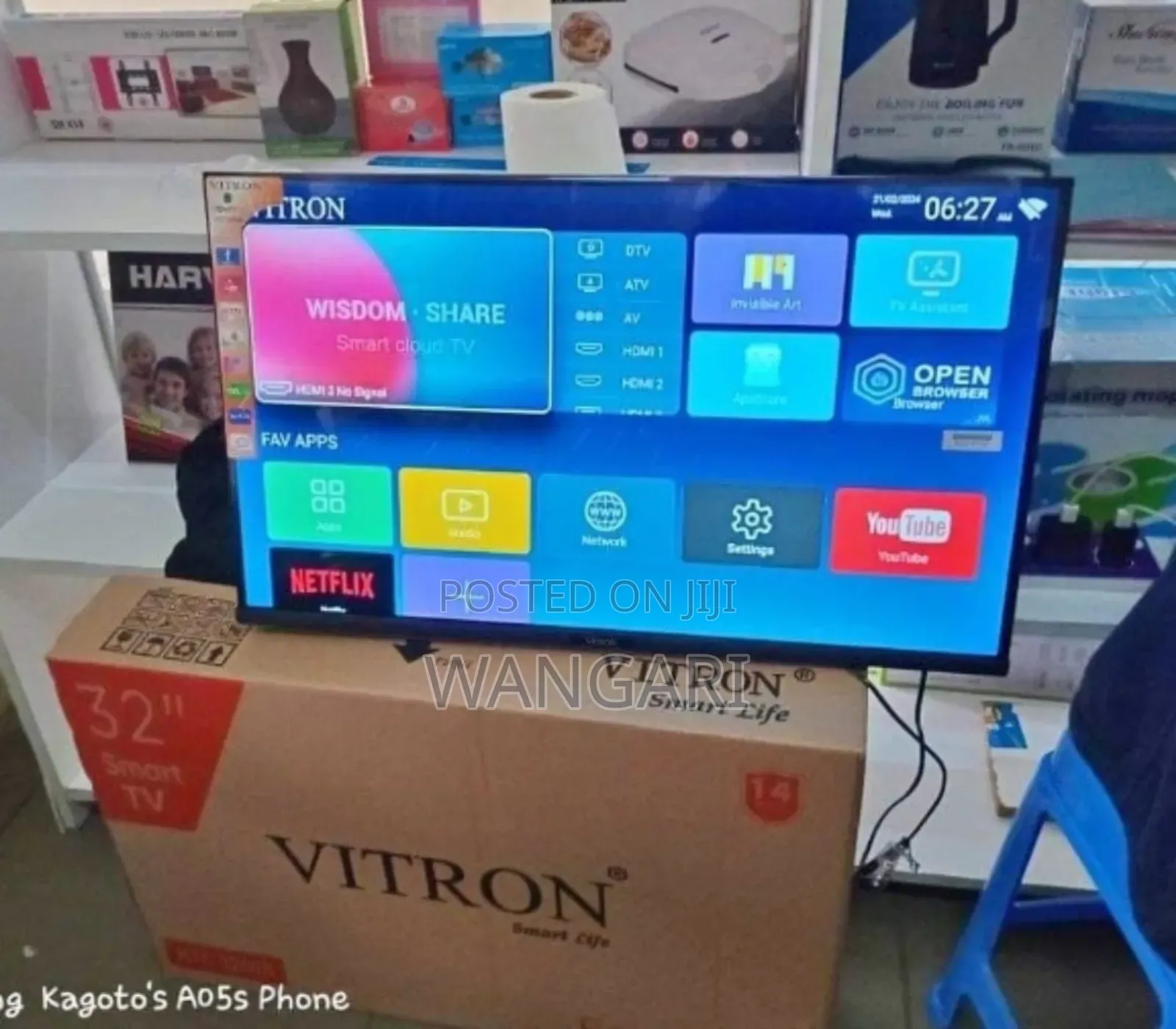 Wifi Enabled Ethernet Cable Vitron 32 Inch Smart Android Tv