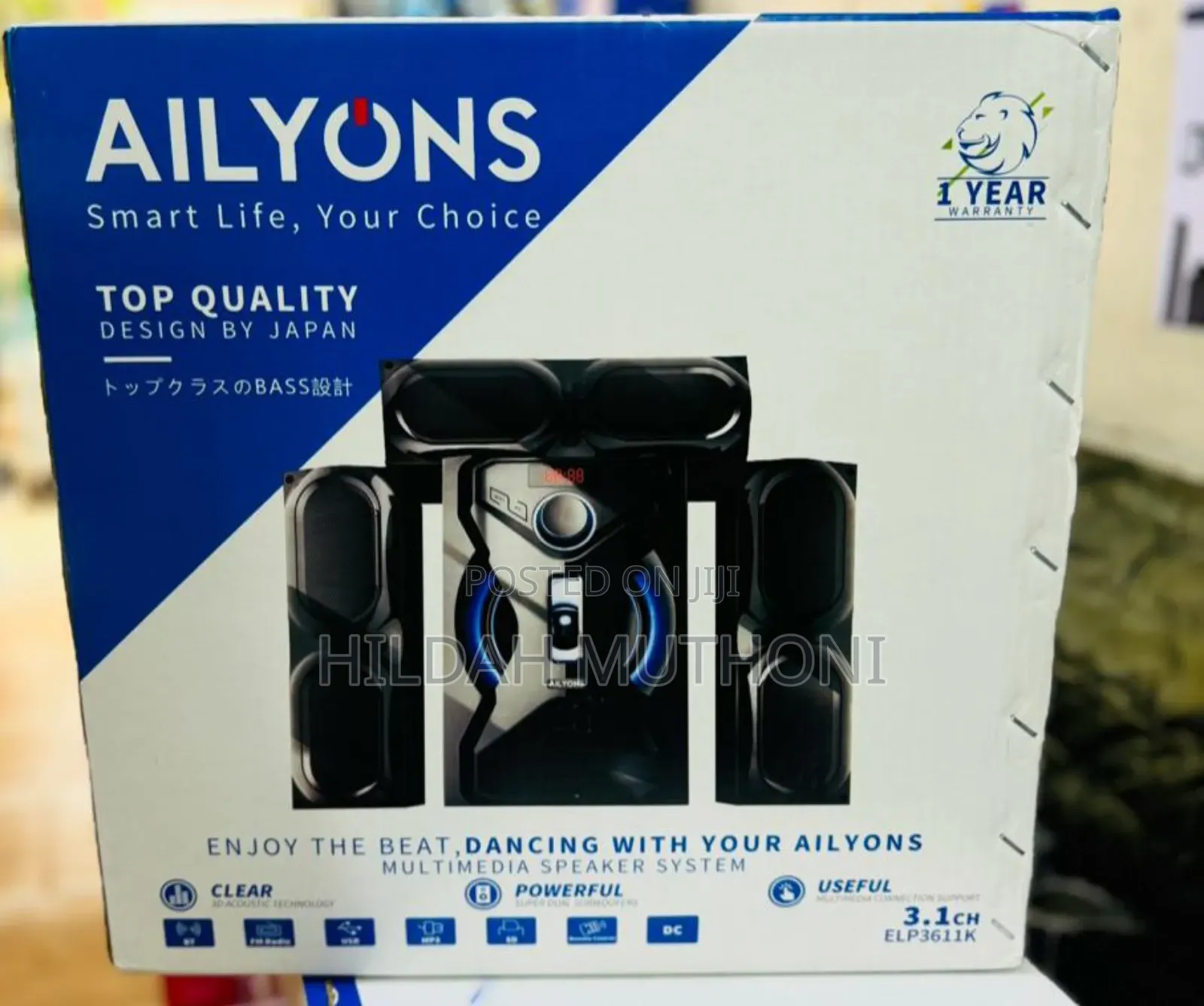 Ailyons 3.1ch Subwoofer Home Theatre Multi Media Bluetooth Speaker