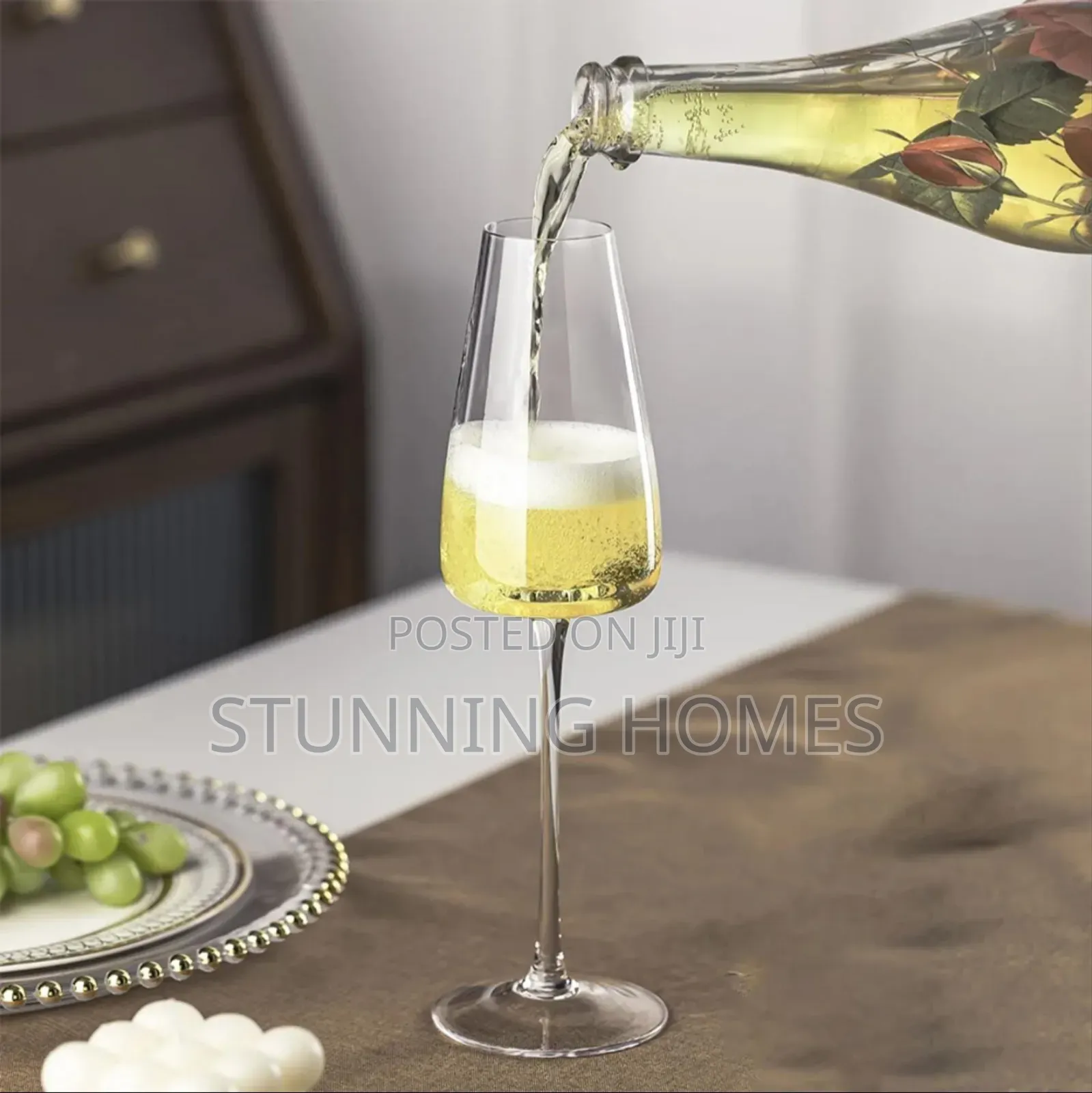 2pcs Set Long Stem Wine/ Champagne Glasses