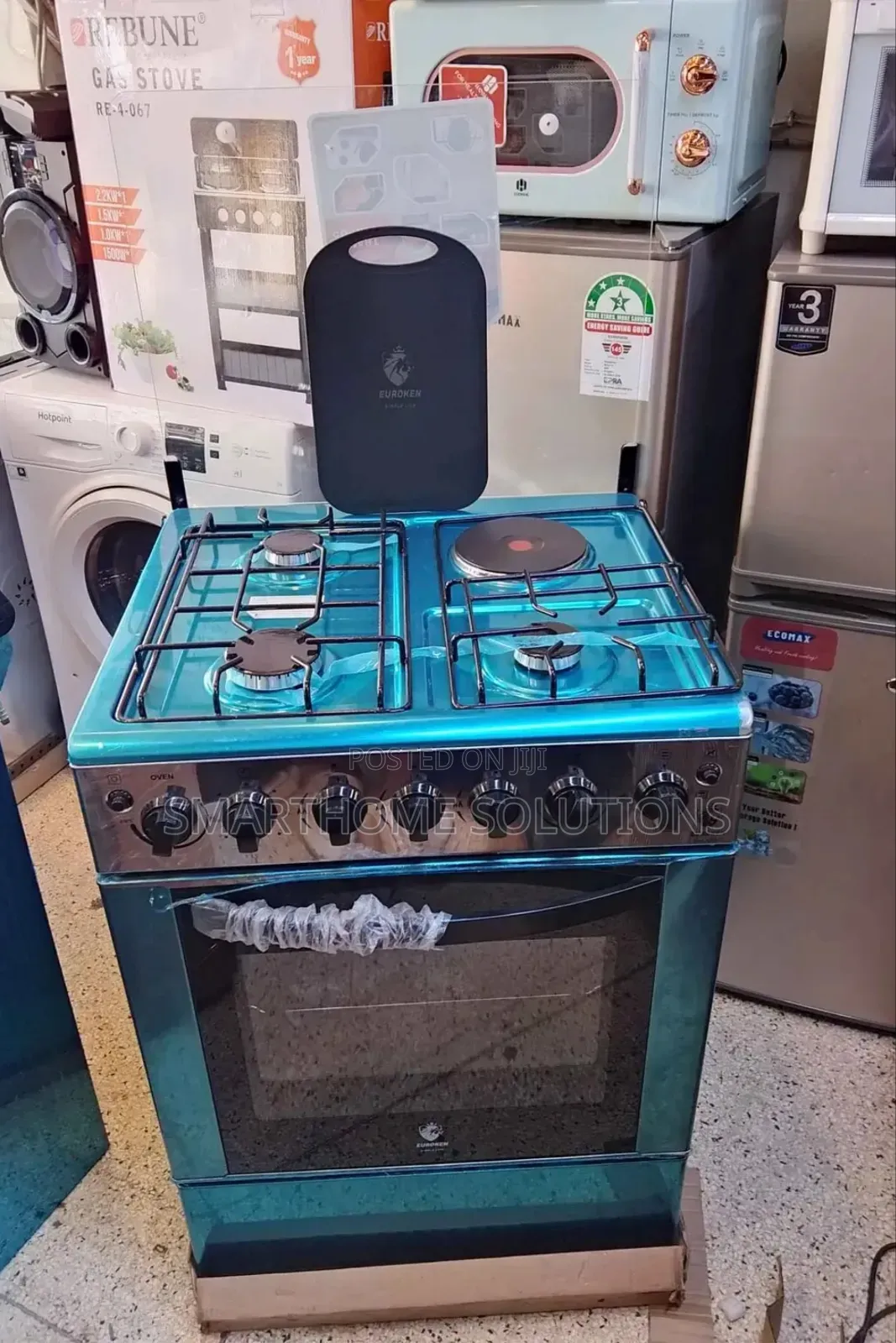 60*65 Euroken  3+1 Standing Cooker With Electric Double Heater Oven