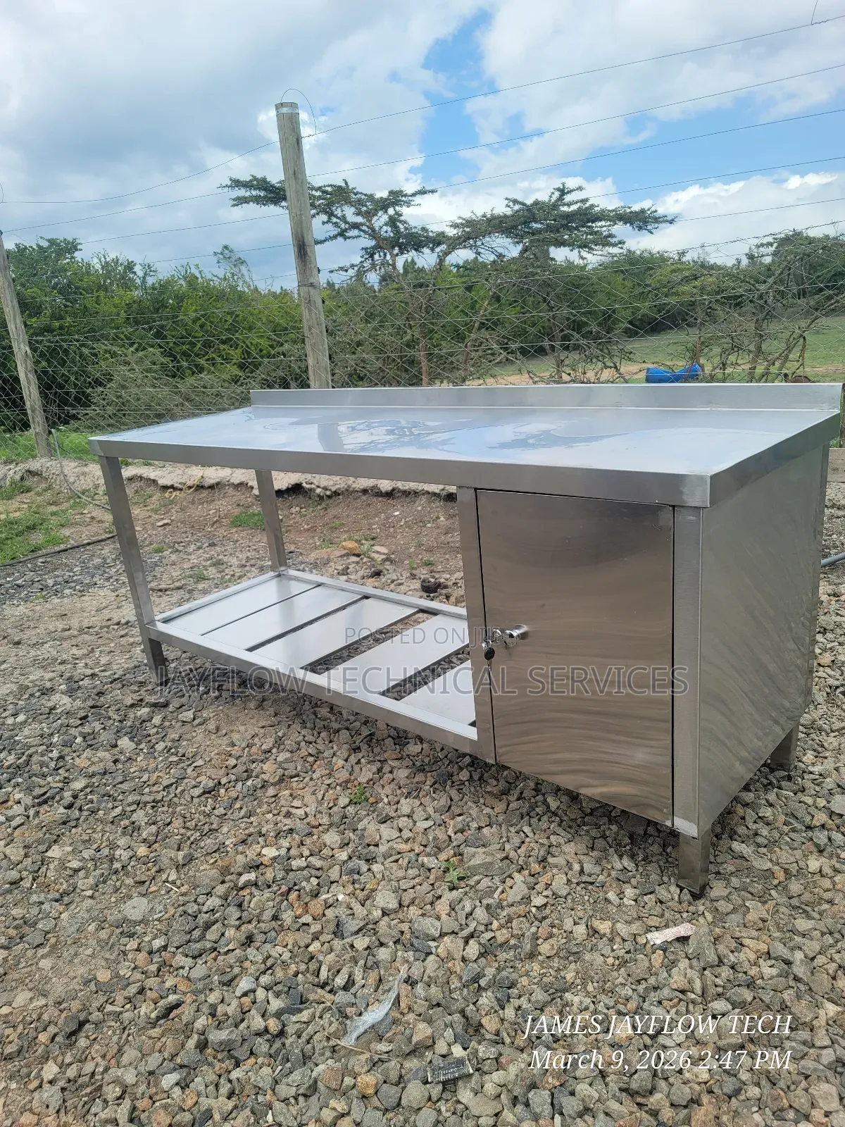 Working Table With Lockable Shelf