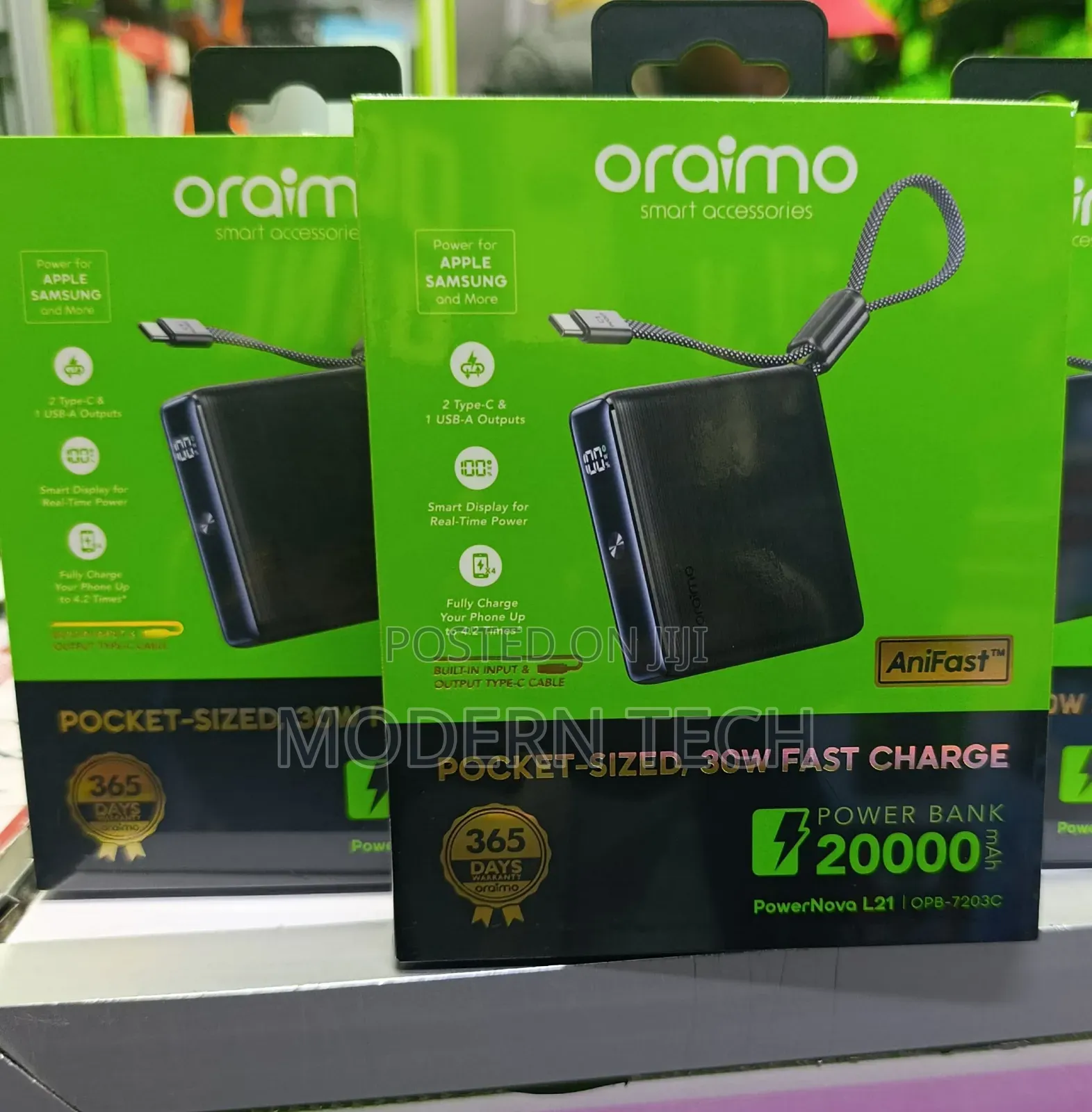 Oraimo Powernova L21 30w Fast Charge Power Bank