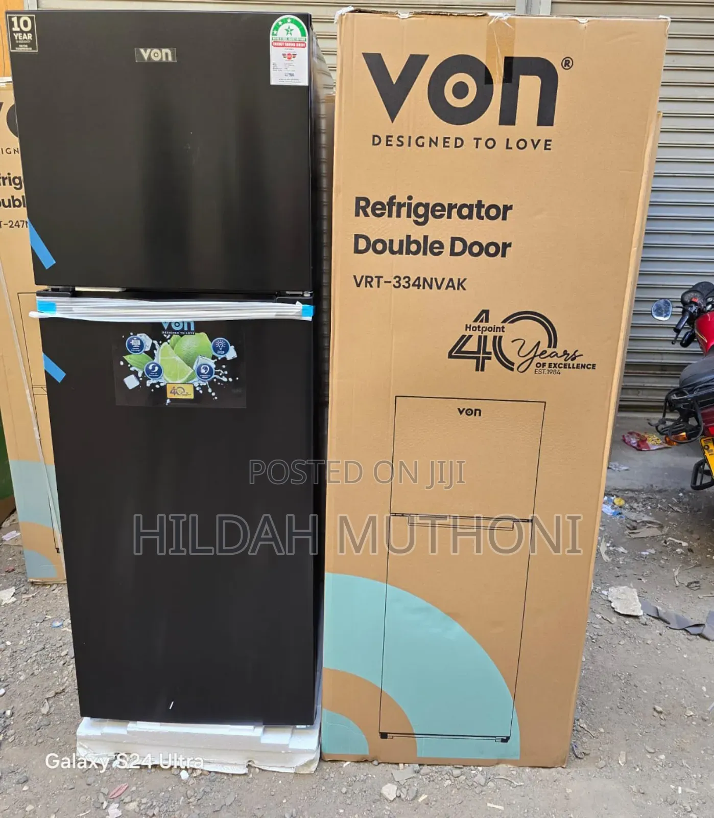 Von 334 Litres No Frost Double Door Fridge