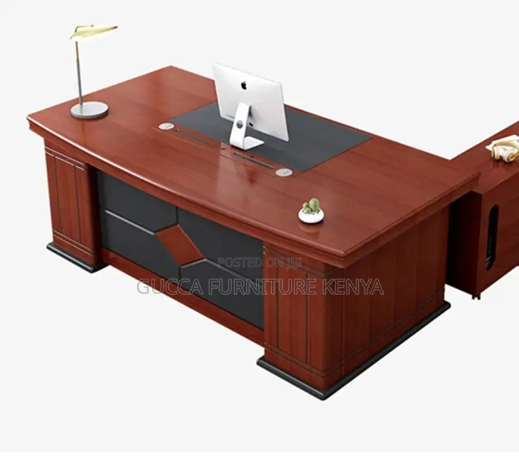160cm Executive Mahogany L-shaped Table