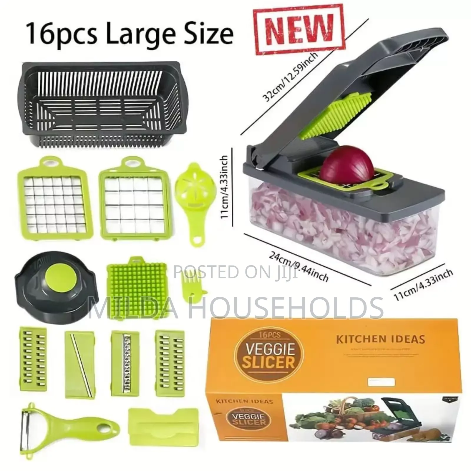 16pc Veggie Cutter Slicer Dicer Chopper Now Available