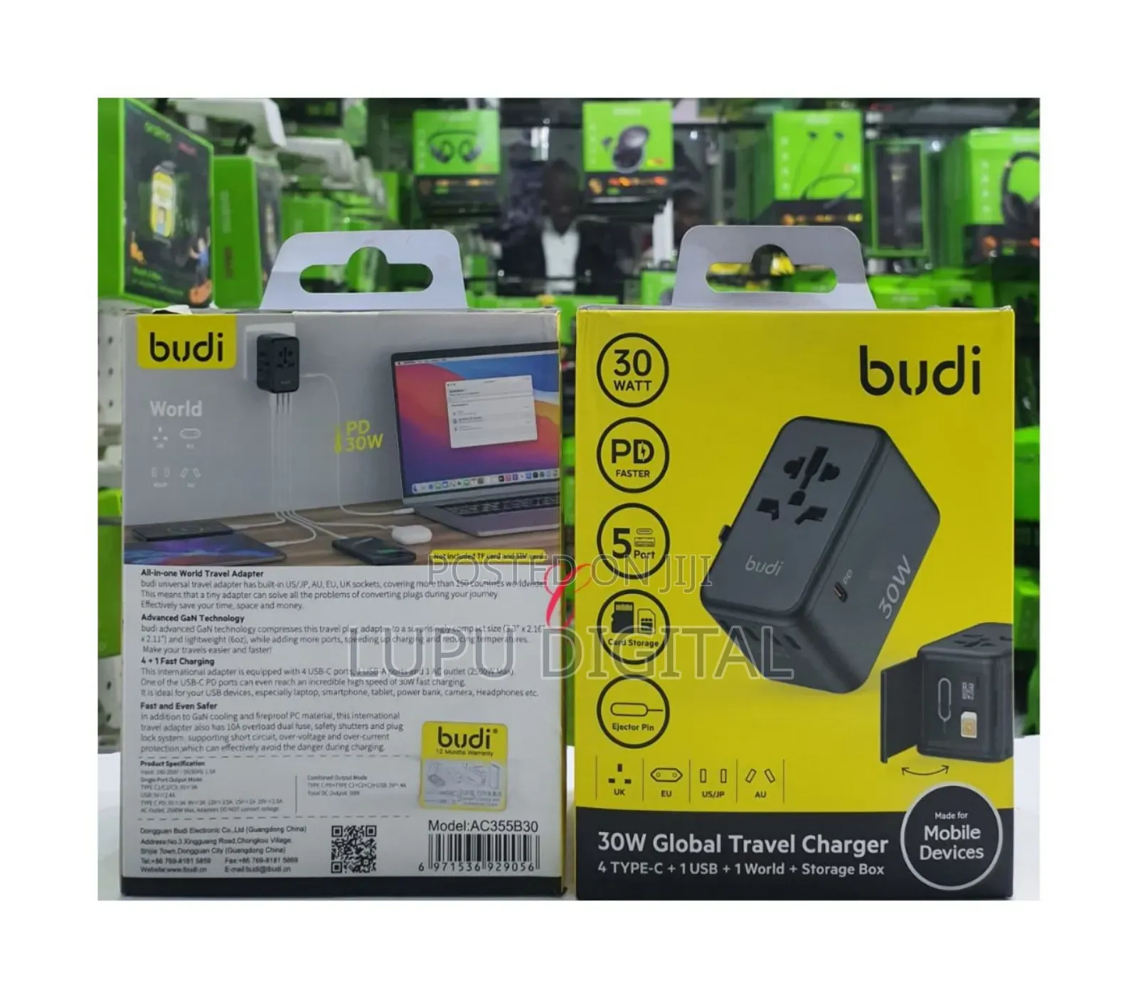 Budi Ac355b30 *30w Global Travel Charger