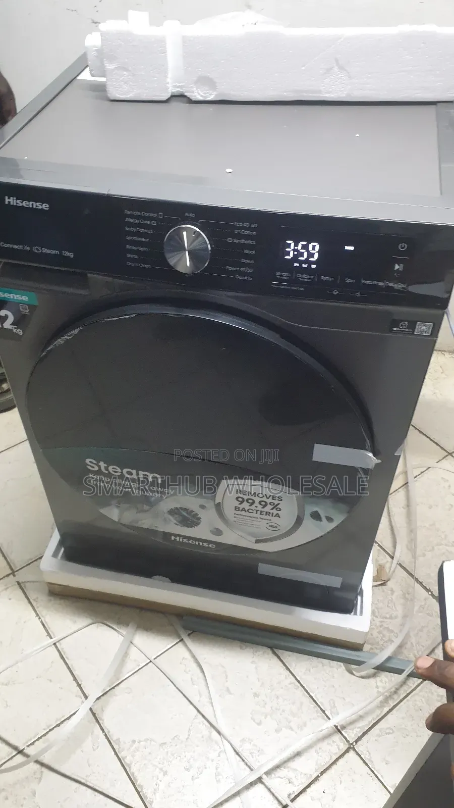 Hisense Wf3s1243bt Front Load Washing Machine, 12kg - Silver