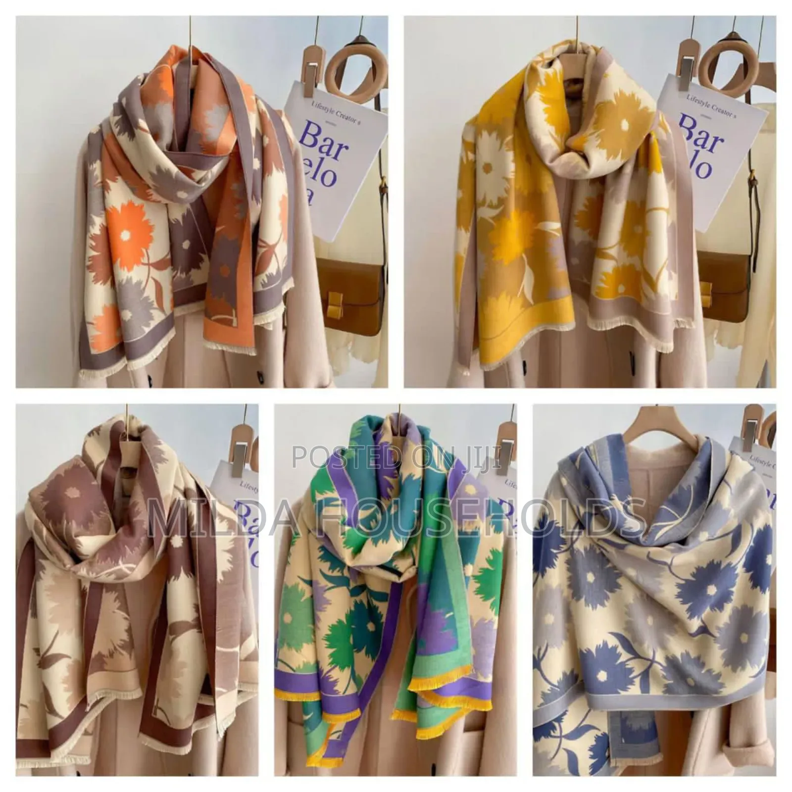 Cashmere Luxury Floral Print Scarf.