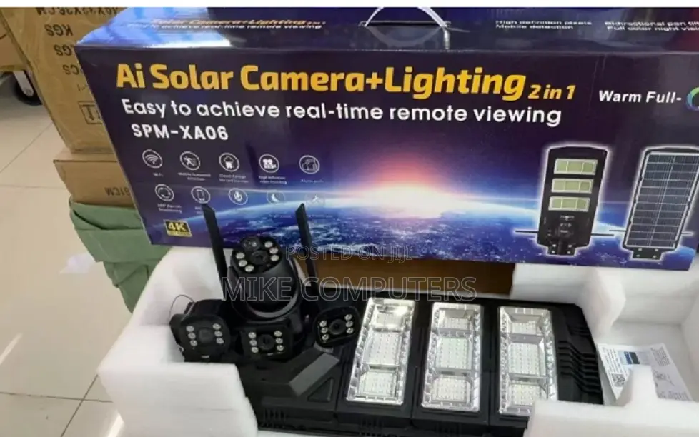V380 Pro Solar Street Light PTZ Flood Light 4g Camera 450w