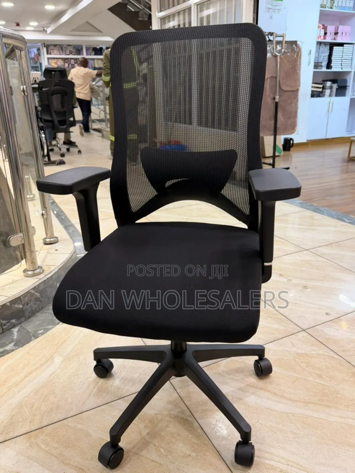 Black Ergonomic Mesh Office Chair ~ Mid Back, Lumbar Support