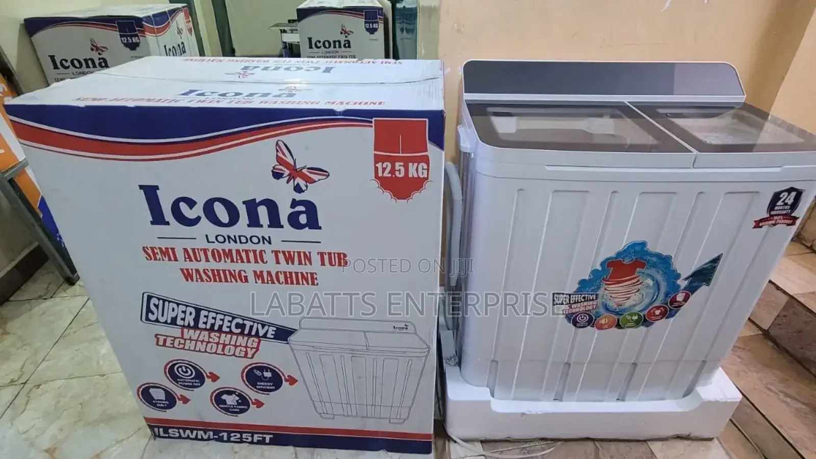 Icona 12.5kgs Twin Tub Design Washing Machine