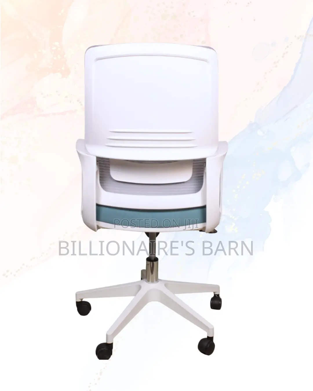 White Ergonomic Mesh Office Chair Mid Back Lumbar Support Seating -