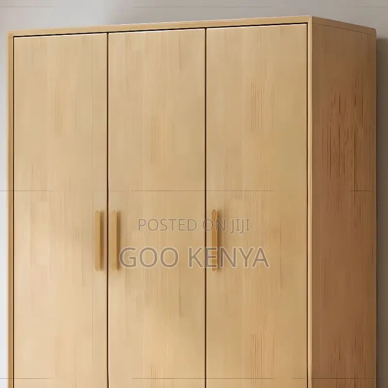 Bedroom Wardrobe; Home Wooden 3-door Wardrobe With Drawers For Clothes