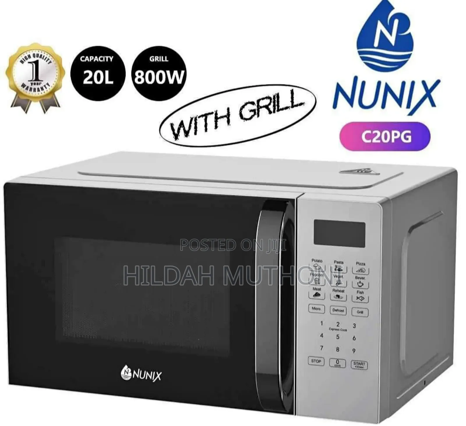 New Model 20 LTRS Nunix Digital Microwave With Grill 
Model :C20pg