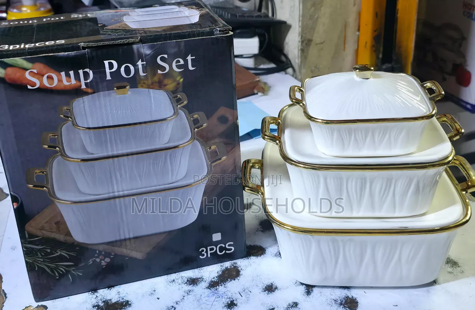 3 PCS Casserole Ceramic Pot