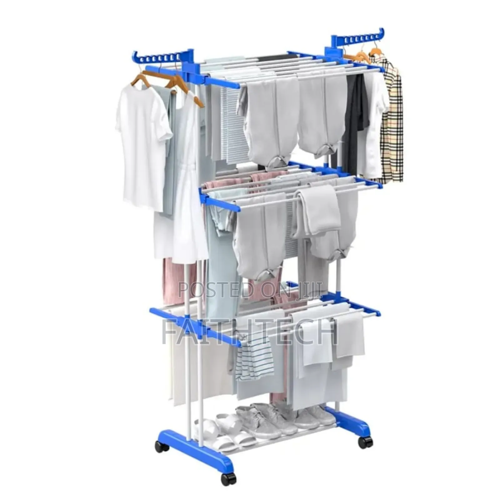 *Cs01 Foldable Movable, Balcony Use Multi Function Mettalic 3tier