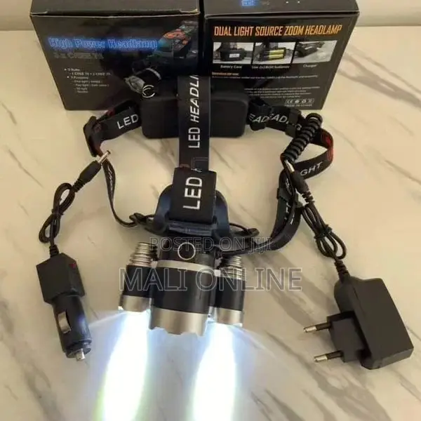 Rechargeable Led Headlamp 6000 Lumens 3 Led Head Torch Waterproof
