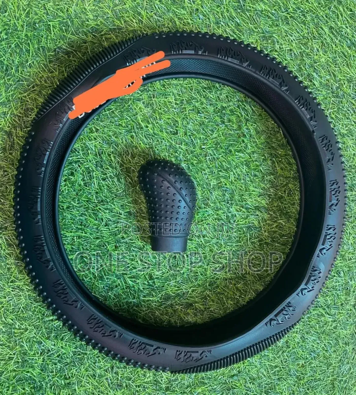 2in1 Black Silicone Universal Fit Gear Knob and Steering Wheel Cover
