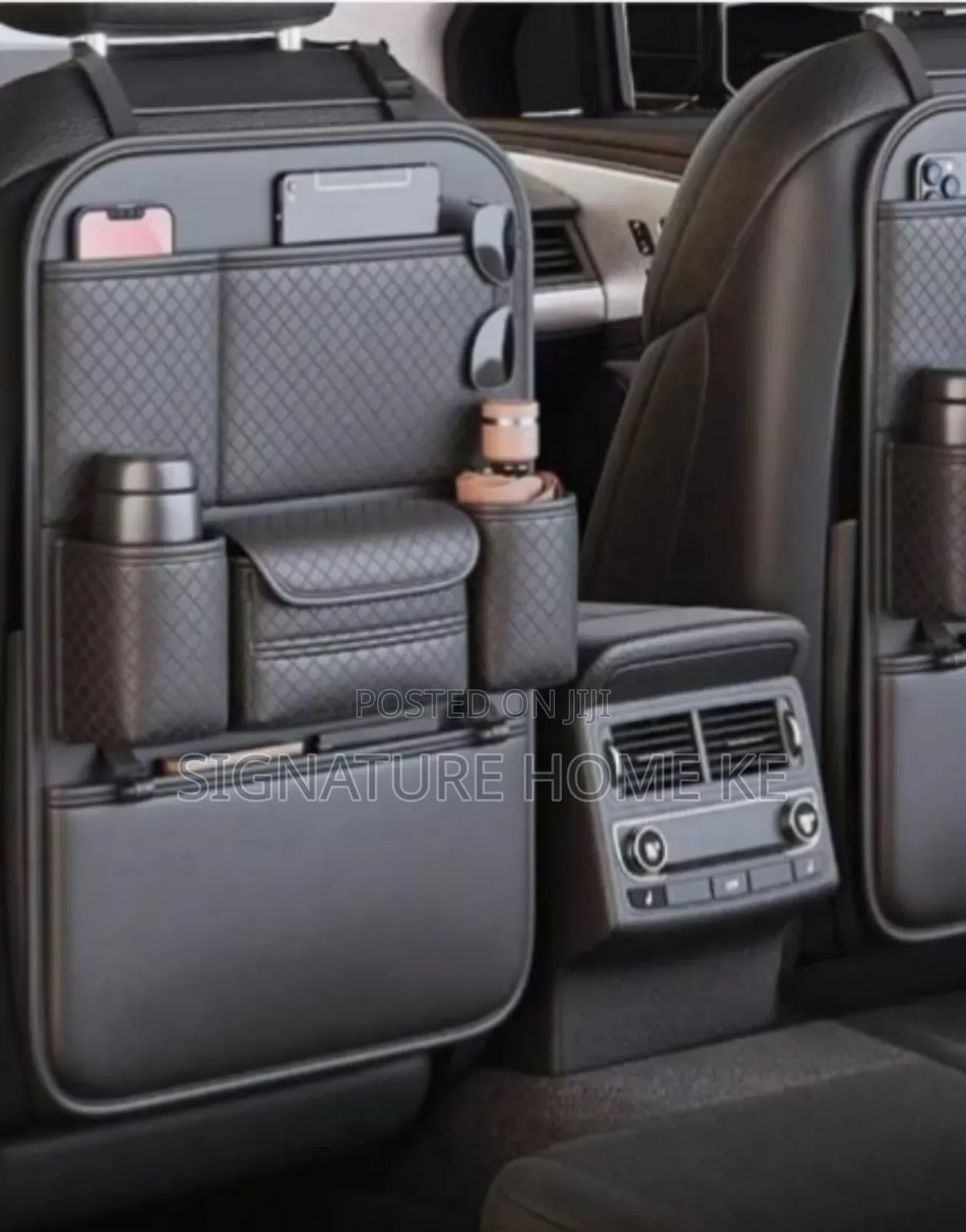 Premium Leather Car Back Seat Organizer