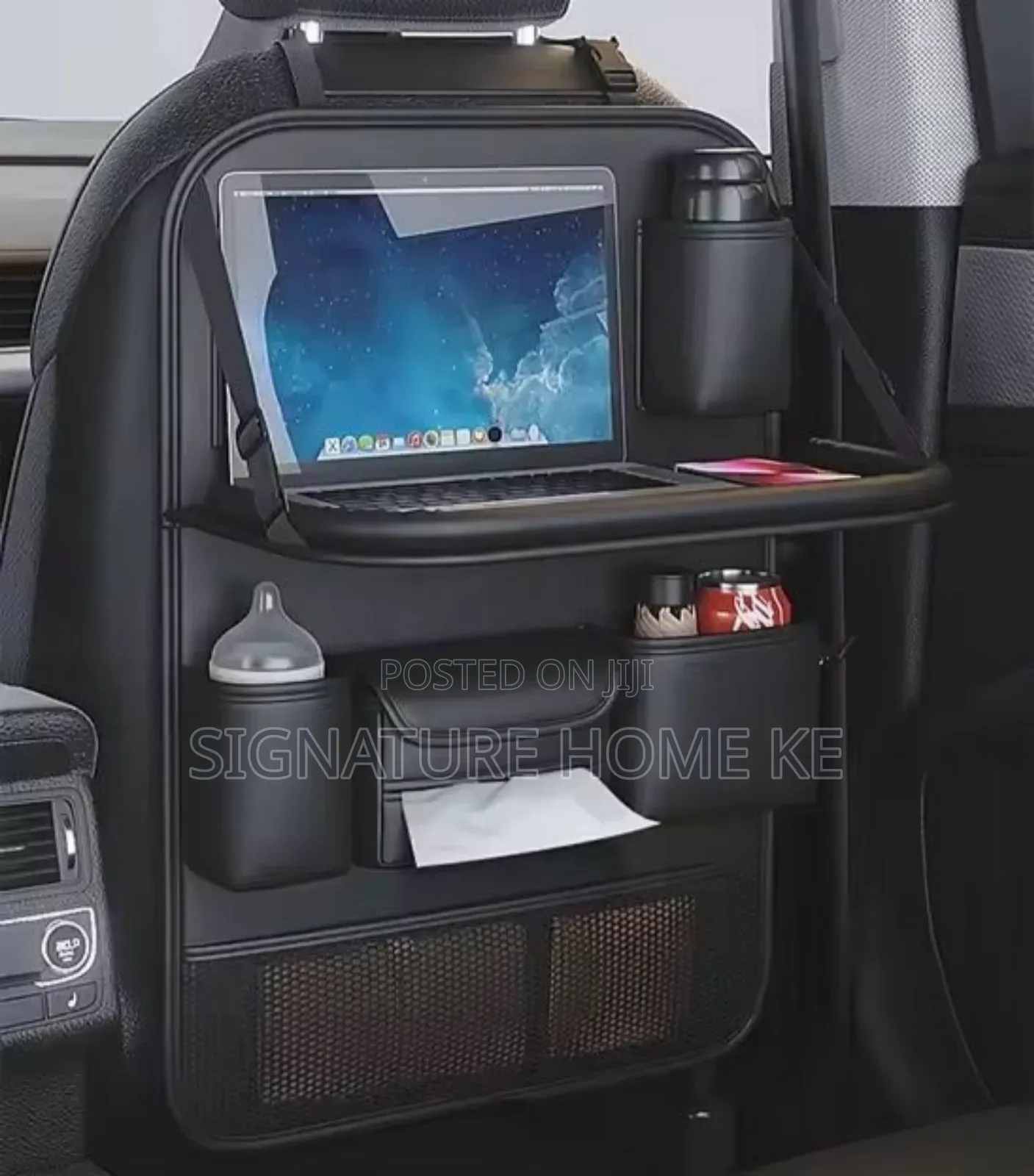 Premium Leather Car Back Seat Organizer