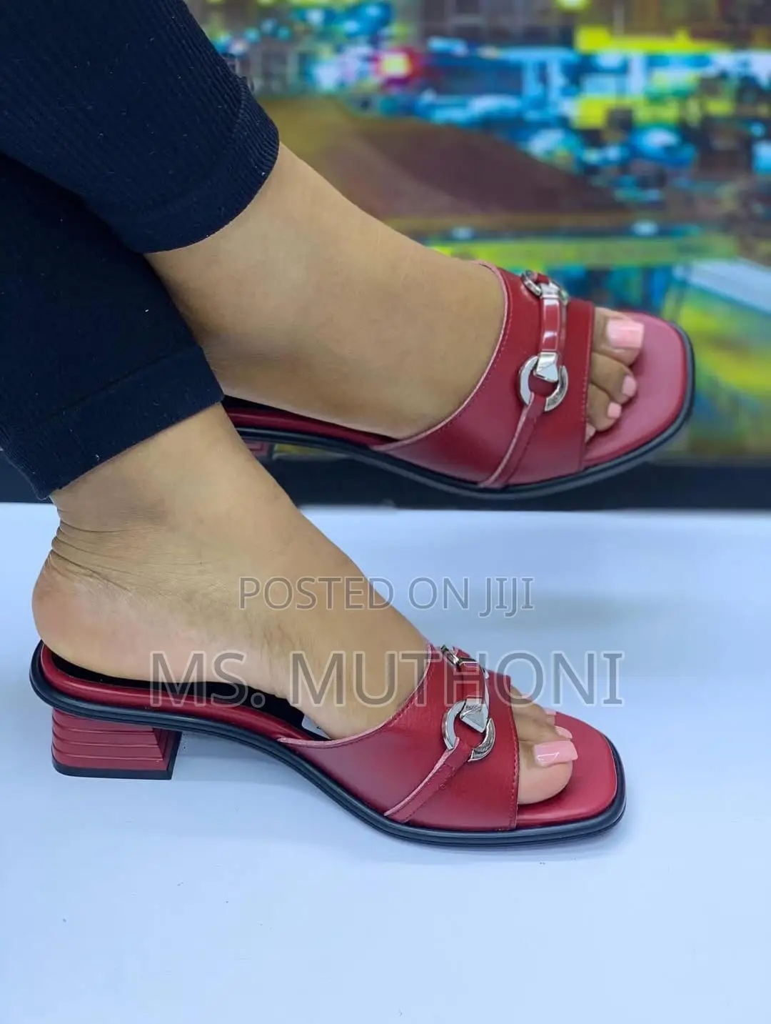 High Quality Block-Heel Slip-on Sandals Size 37-42