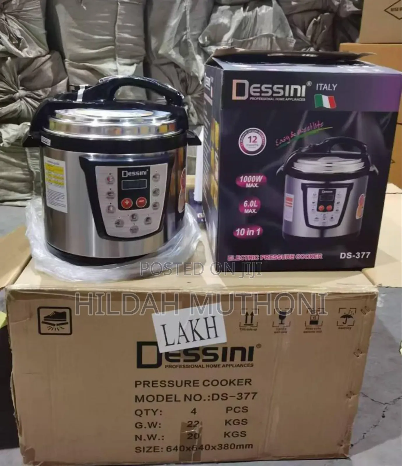 6 Litre Dessini Electric Pressure Cooker 
Box Has 4 PCS