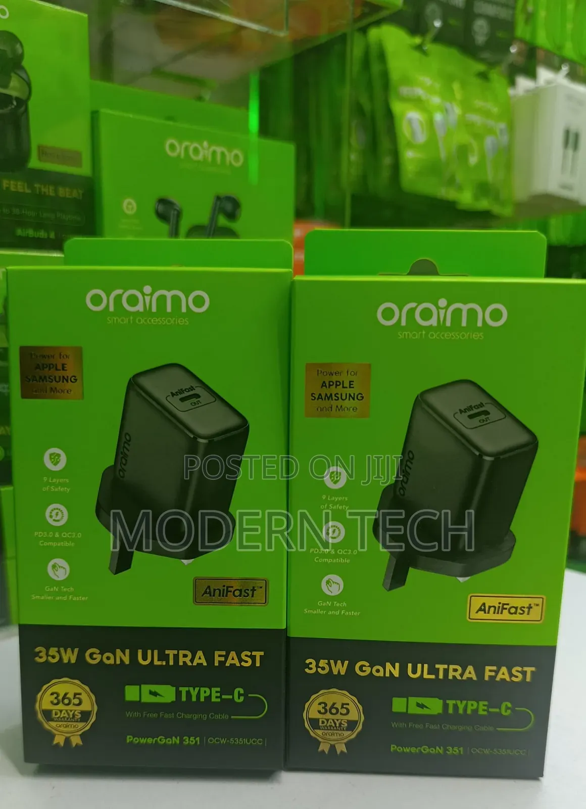 “Oraimo 35w Pd Quick Charge Type-C Charger With Cable”
