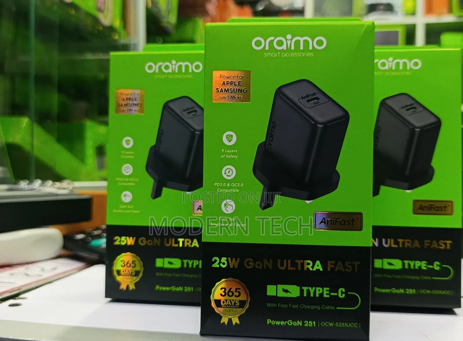 Oraimo 25w Pd Quick Charge Type‐C Charger Adapter