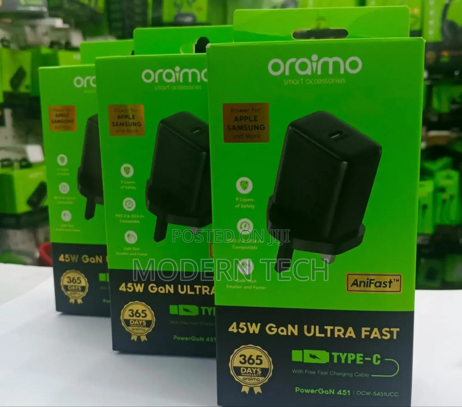 Oraimo Powergan 45w Pd Fast Charger With Type‐C Cable