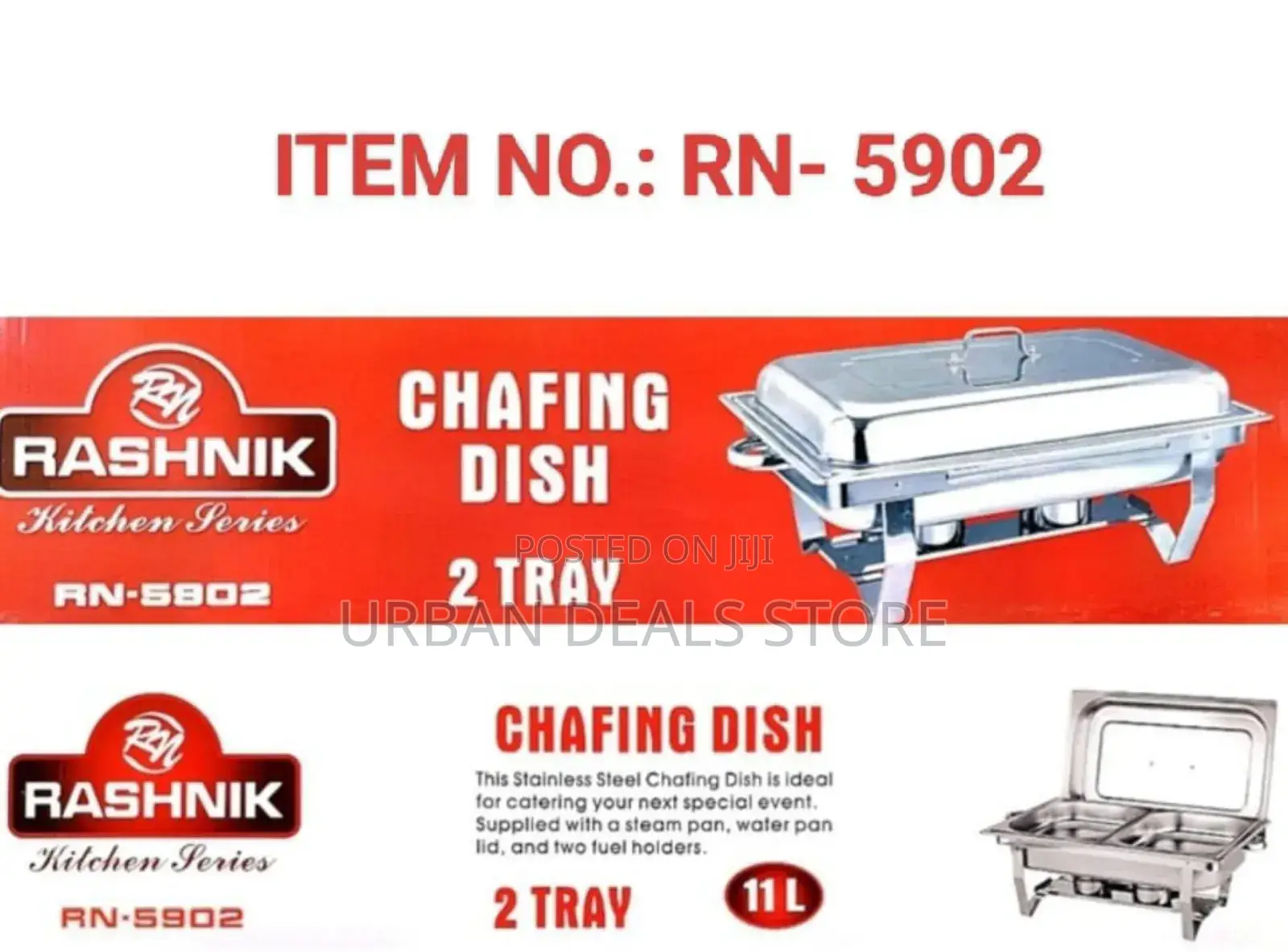 Rashnik Double Tary Chafing Dish Double Tray