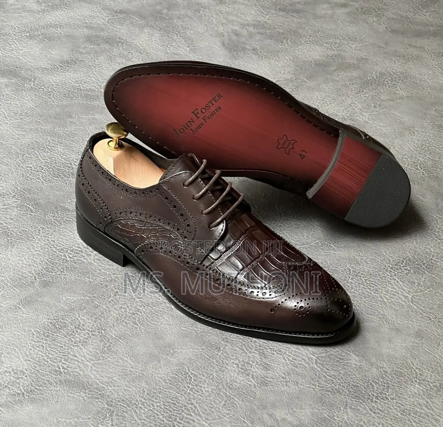 John Foster Brand Men's Black / Brown Oxford Shoes Size 39-46