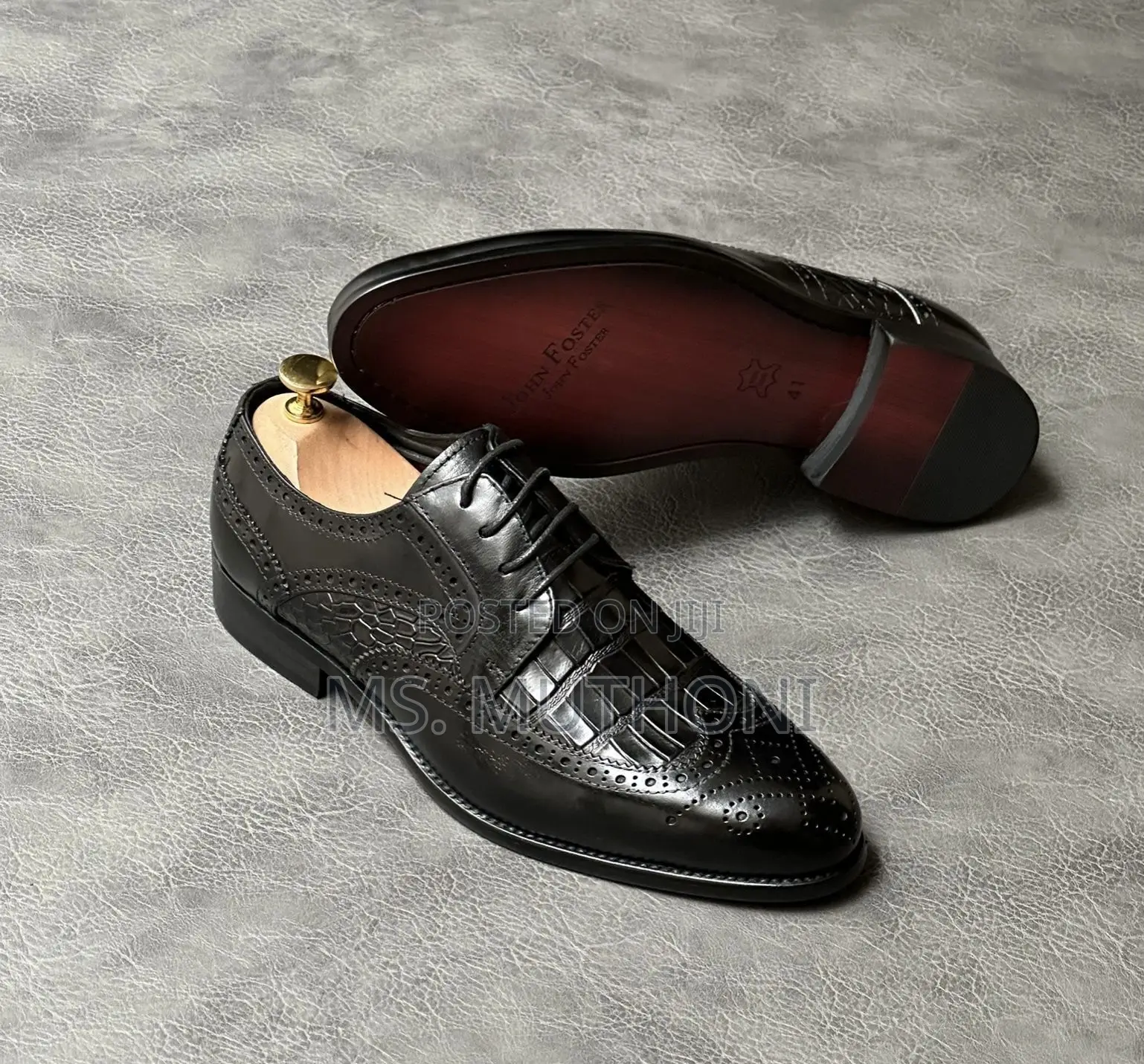 John Foster Brand Men's Black / Brown Oxford Shoes Size 39-46