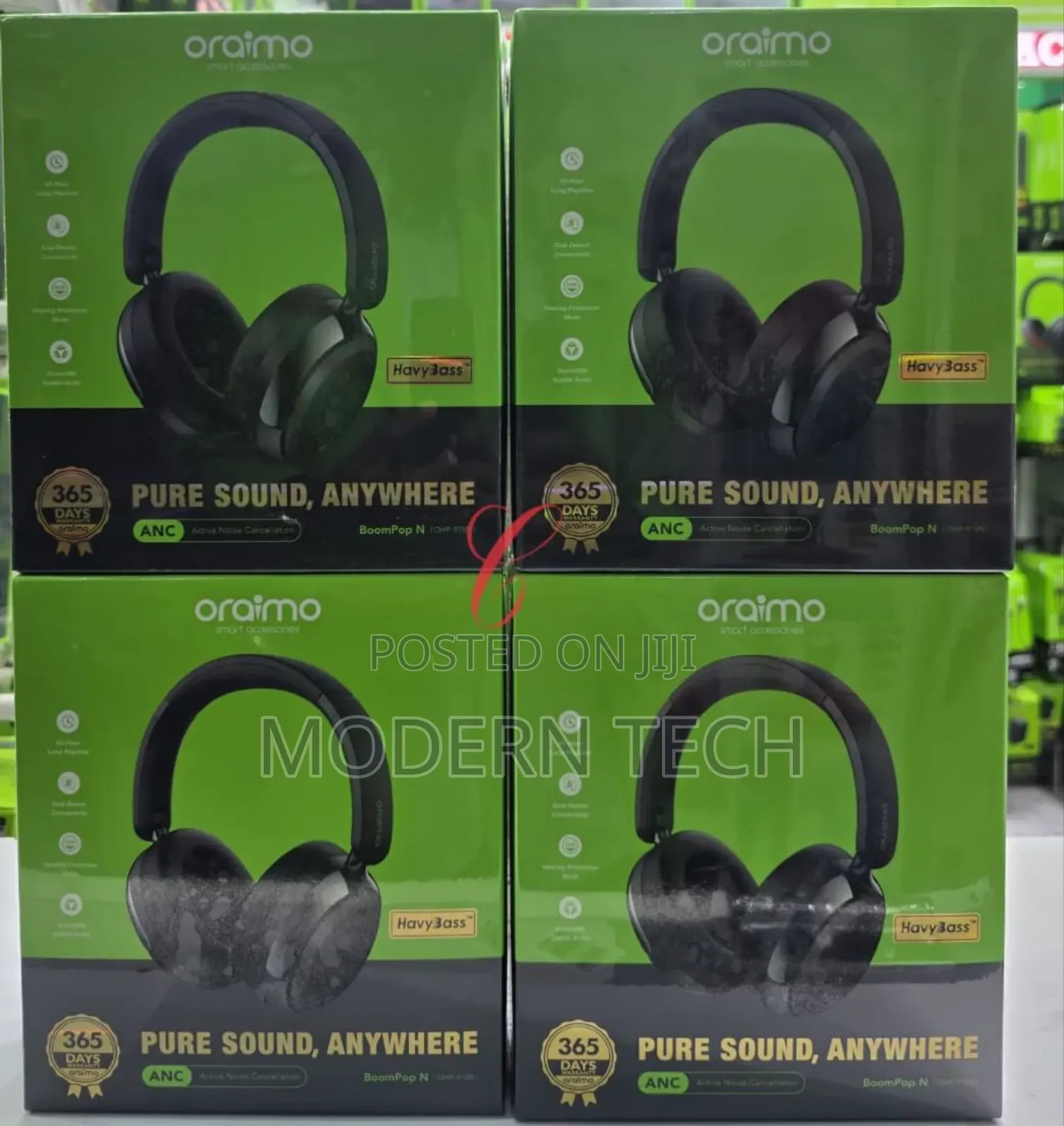 Oraimo Boompop N Wireless Hybrid Noise Cancelling Over-Ear Headphones