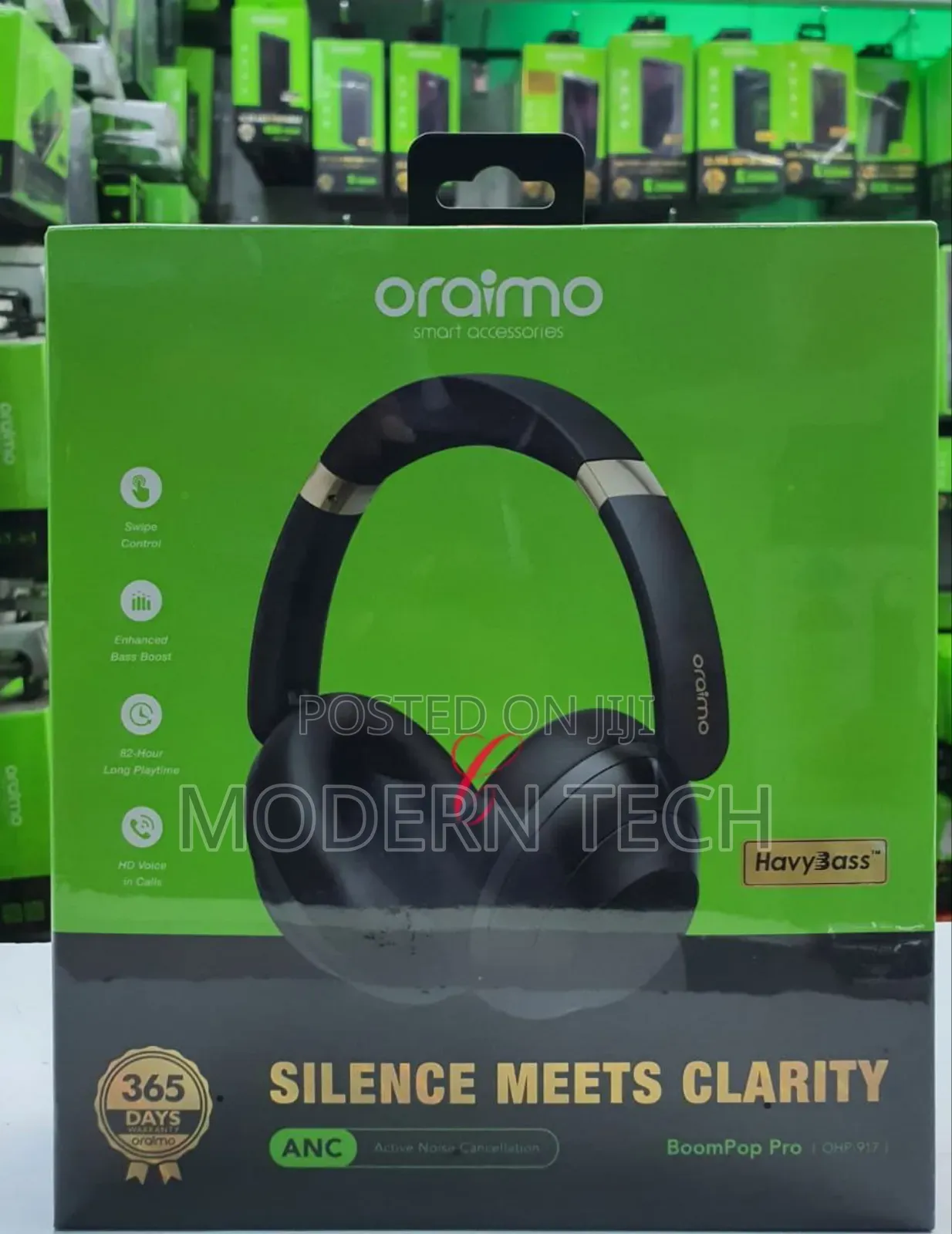 Oraimo Boompop Pro Anc Headphones 82h Hybrid Noise Cancelling