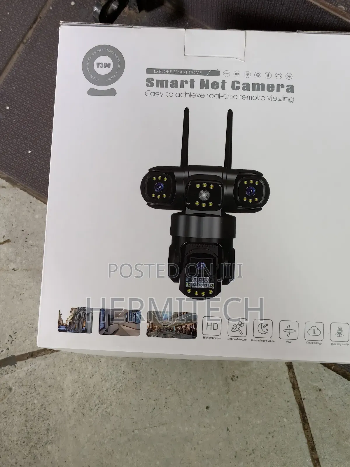 V380 Triple Lens Hd Security Camera With 4g Sim Card Outdoor/Indoor